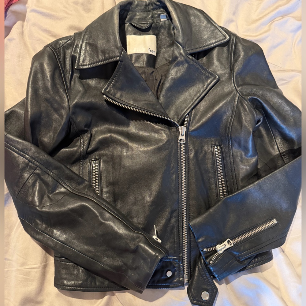 Aritzia Black Leather Jacket
